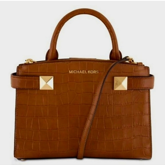 🏷1 DAY SALE🏷🍁Michael Kors Karla Embossed Leather Small Ew Satchel🍁 - Picture 1 of 7